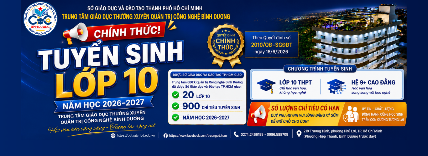 TUYỂN SINH NĂM HỌC 2026 - 2027