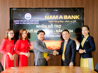 Tiếp nhận quỹ học bổng năm 2024 từ Ngân hàng Nam Á Bank Bình Dương